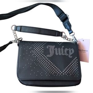 Juicy Couture Black Crossbody Bag with Silver Accents